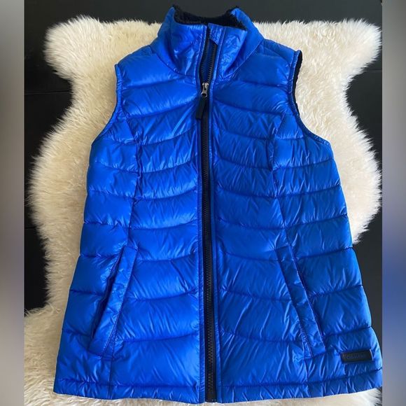 Calvin Klein puffer vest Black and Royal Blue with Down fill size S - Picture 1 of 11